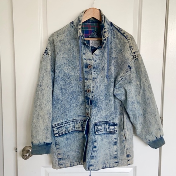 Vintage Oversized Acid Washed Denim Jean Jacket - Picture 4 of 16